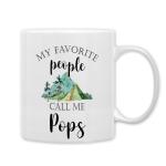 QASHWEY Pops Mug, Pops Gifts from Grandkids Coffee Mug, PopsGrandpa Gifts, Fathers Day Mug Tea Cup Gift forPops Pop Pop Grandpa, My Favorite People Call Me PopsCoffee Cups Ceramic 11oz