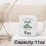 QASHWEY Pops Mug, Pops Gifts from Grandkids Coffee Mug, PopsGrandpa Gifts, Fathers Day Mug Tea Cup Gift forPops Pop Pop Grandpa, My Favorite People Call Me PopsCoffee Cups Ceramic 11oz
