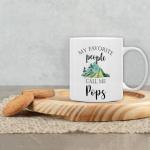 QASHWEY Pops Mug, Pops Gifts from Grandkids Coffee Mug, PopsGrandpa Gifts, Fathers Day Mug Tea Cup Gift forPops Pop Pop Grandpa, My Favorite People Call Me PopsCoffee Cups Ceramic 11oz