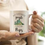 QASHWEY Pops Mug, Pops Gifts from Grandkids Coffee Mug, PopsGrandpa Gifts, Fathers Day Mug Tea Cup Gift forPops Pop Pop Grandpa, My Favorite People Call Me PopsCoffee Cups Ceramic 11oz
