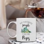 QASHWEY Pops Mug, Pops Gifts from Grandkids Coffee Mug, PopsGrandpa Gifts, Fathers Day Mug Tea Cup Gift forPops Pop Pop Grandpa, My Favorite People Call Me PopsCoffee Cups Ceramic 11oz