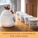 SPOTTED DOG GIFT COMPANY Chicken Mug Set of 4, 13 oz Ceramic Coffee Mugs, Farmhouse Animal Themed Tea Cups, Microwave & Dishwasher Safe, Chicken Gifts for Women & Men