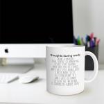 FHUGX Funny Mugs for Coworkers - Funny Work Mugs for the Office, Funny Sarcastic Gifts for Women Men Coworkers Friends, Thoughts During Work Ceramic Coffee Mug 11oz White