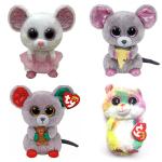 Ty Boos 15cm Stuffed Plush Mac Big Eyes Red Green Ears Mouse  Animal Doll Kawaii Plushies Baby Toys Birthday Gift