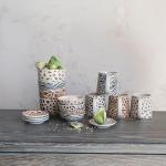 Creative Co-Op 4-Piece Stoneware Mug with Animal Print Decal, Multicolor