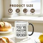 Jogskeor Sometimes You Forget You're Awesome Coffee Mug 11oz, Thank You Inspirational Birthday Christmas Gifts for Women Men Coworker Employee