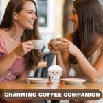 AGIFTMIND Positive Coffee Plush Doll Funny Handmade Crochet Cup with Uplifting Card, Unique Gifts for Coffee Lovers Women Friends Birthday Graduation (Espresso)