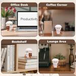 AGIFTMIND Positive Coffee Plush Doll Funny Handmade Crochet Cup with Uplifting Card, Unique Gifts for Coffee Lovers Women Friends Birthday Graduation (Espresso)