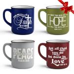 Steadfast Selections 4 - Pack Inspirational Christian Coffee Mug for Women & Men - Scripture Coffee Cups with Bible Verses - Religious Coffee Mugs - Faith Based Gift Set - Ceramic Christian Mug