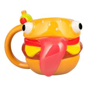 Paladone Fortnite Durrr Burger Shaped Mug 450ml, Officially Licensed Novelty Gaming Ceramic Coffee Cup for Tea, Hot Chocolate and More, Gift for Boys