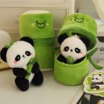 Cute 10cm Bamboo Panda Plush Toy Small Pendant  Stuffed Animals Soft Doll Fluffy Panda Bag Decoration Birthday Gift
