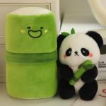 Cute 10cm Bamboo Panda Plush Toy Small Pendant  Stuffed Animals Soft Doll Fluffy Panda Bag Decoration Birthday Gift