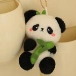 Cute 10cm Bamboo Panda Plush Toy Small Pendant  Stuffed Animals Soft Doll Fluffy Panda Bag Decoration Birthday Gift