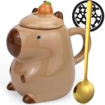 Disoza Capybara Mug Ceramic Tea Cup 15 OZ Cute One Piece Funny Coffee Cup Cappuccino Mug Gifts for Women Men Girlfriend Friend