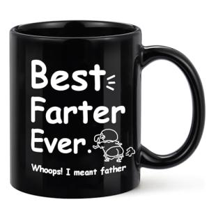 Yamgqus Gifts for Dad, Funny Fathers Day Gift Coffee Mugs, Awesome Daddy Gifts, 11oz Novel Coffee Tea Mugs with Hilarious Pattern for Dad for Birthday Father's Day(Black)