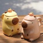 Disoza Capybara Mug Ceramic Tea Cup 15 OZ Cute One Piece Funny Coffee Cup Cappuccino Mug Gifts for Women Men Girlfriend Friend