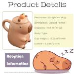 Disoza Capybara Mug Ceramic Tea Cup 15 OZ Cute One Piece Funny Coffee Cup Cappuccino Mug Gifts for Women Men Girlfriend Friend