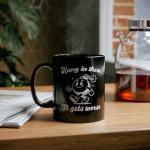 Coffee Mug Ceramic 11 oz Funny Mug Hang In There It Gets Worse Black Coffee Cup With Cartoon Bomb Character Dark Humor Sarcastic Novelty Ceramic Tea Cup Dishwasher Safe 11oz