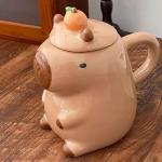 Disoza Capybara Mug Ceramic Tea Cup 15 OZ Cute One Piece Funny Coffee Cup Cappuccino Mug Gifts for Women Men Girlfriend Friend