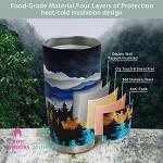 HOWSEESNOW Forest Tree Tumbler, Mountain Tumbler with Lid and Straw, 20oz Vacuum Insulated Coffee Cup, Nature Coffee Mug Gifts for Women,Men, Reusable Stainless Steel Tumbler Cups