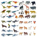 12pcs Mini Jungle Animal Toys Set Realistic Wild Plastic Animals Learning Toys Elephant Gazelle Giraffe Gnu Gorilla Lion Tiger