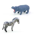 12pcs Mini Jungle Animal Toys Set Realistic Wild Plastic Animals Learning Toys Elephant Gazelle Giraffe Gnu Gorilla Lion Tiger