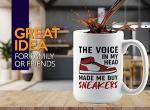 Flairy Land Sneaker Lover Coffee Mug 15oz White -The voice in my head - Funny Collector Shoes Footwear Sport Casual Skate Pop Culture Teenager
