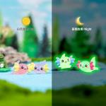 8-15PCS Luminous Axolotl Miniatures Ambystoma Mexicanum Glow At Night Moss Microlandscape Decoration Cute Animals Fish Tank DIY