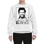 Wild Bobby Pablo Escobar Mugshot Narcos TV Pop Culture Unisex Crewneck Graphic Sweatshirt, White, Large