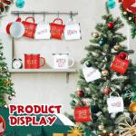 27 Pcs Christmas Enamel Coffee Mug Winter Holiday Mugs with Quotes 12 oz Seasonal White and Red Christmas Cups Funny Novelty