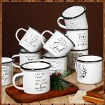 Mifoci Christian Enamel Mugs Gift for Church Inspirational Coffee Mugs with Handle Bible Verse Religious Camping Cups Christmas Church Party Favors Gifts for Clergy Pastor(White,12 Pcs)