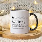 Yanprint Funny Gifts for Age Ceremony, Hilarious Being an Adult Would Not Recommend Coffee Mug,Birthday Christmas Gifts for 18 Years Old Grown-Up Tea Cup 11 OZ