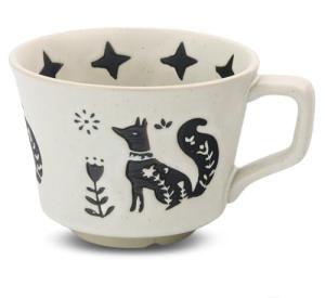LINVIA Ceramic Coffee Mug, 12 oz Novelty Unique Teacup with Handle, Stoneware Cup for Tea Mocha Latte Cappuccino Espresso (Fox)