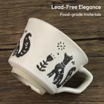 LINVIA Ceramic Coffee Mug, 12 oz Novelty Unique Teacup with Handle, Stoneware Cup for Tea Mocha Latte Cappuccino Espresso (Fox)