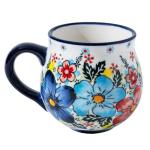 ALMA 12oz Handpainted Microwave Safe Coffee Mug, Unique Ceramic Tea Mug For Girl Friend,Mother, Woman(Assorted Flowers,Medium)