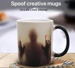HS&ROXIN Color-Changing Halloween Ceramic Coffee Cup Thermal Horror Mug Spooky Cup Zombie Mug-Novelty Gifts for Halloween Christmas Birthday Mom Dad Friends Men Women