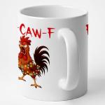 Personalized Funny caw-F Christmas Chicken Mug 15oz – Custom Farm Rooster Lights Name Design, Gift for Friends, Coworkers, Siblings, Ceramic Cup for Hot Drinks, Festive Humor Kitchen Decor