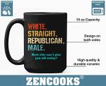 Funny Coffee Mugs For Men White Straight Republican Male Mug, Funny Political Gifts Proud Republican Mug Republican Gifts For Men Straight White Man Funny Republican Mugs Black Mug 15oz Starter Fluid