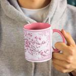 1PCS Beautiful Cherry Blossom Full Wrap Cup 11oz 15oz, Custom Choose Name Coffee Mug, Personalized Floral Design Cup, Nature Inspired Accent Mug, Gifts for Women