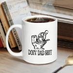 1pc, Dad Shit Funny Coffee Mug - Funny Skeleton Mug - 11oz Ceramic Tea Cup - Humor Mug For Dad Father's Day (11oz, White)