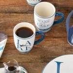 Wake at the Lake 14-Ounce JUMBO Mugs, Set of 4, Lakeside-Inspired Designs with Oars & Water Scenes, Durable Ceramic, Dishwasher & Microwave Safe, Cozy Coffee & Tea Cups for Everyday Use