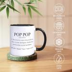 Foyoulame Pop Pop Coffee Mugs, Grandpa Coffee Teacup, Fathers Day Christmas Birthday Gifts for Pops PopPop, Grandpa Gifts from Grandkids Grandchildren, Pop Pop Definition Ceramic CoffeeMug 11oz