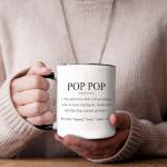 Foyoulame Pop Pop Coffee Mugs, Grandpa Coffee Teacup, Fathers Day Christmas Birthday Gifts for Pops PopPop, Grandpa Gifts from Grandkids Grandchildren, Pop Pop Definition Ceramic CoffeeMug 11oz