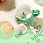 BigNoseDeer Cute Dinosaur Mug Ceramic Coffee Mug with 3D Cartoon Dino Inside,Funny Mugs with lid Spoon,White Elephant Gifts for Adults,Gag Gifts for Women Animal Gift Cute Stuff Cool Stuff