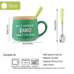 BigNoseDeer Cute Dinosaur Mug Ceramic Coffee Mug with 3D Cartoon Dino Inside,Funny Mugs with lid Spoon,White Elephant Gifts for Adults,Gag Gifts for Women Animal Gift Cute Stuff Cool Stuff
