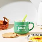 BigNoseDeer Cute Dinosaur Mug Ceramic Coffee Mug with 3D Cartoon Dino Inside,Funny Mugs with lid Spoon,White Elephant Gifts for Adults,Gag Gifts for Women Animal Gift Cute Stuff Cool Stuff