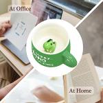 BigNoseDeer Cute Dinosaur Mug Ceramic Coffee Mug with 3D Cartoon Dino Inside,Funny Mugs with lid Spoon,White Elephant Gifts for Adults,Gag Gifts for Women Animal Gift Cute Stuff Cool Stuff