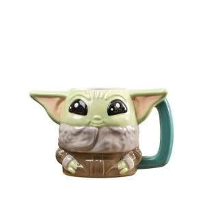 Zak Designs Star Wars The Mandalorian Sculpted Ceramic Coffee Mug for Hot Drinks, Collectible Keepsake with Unique 3D Character (12 oz, Grogu)