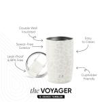 Simple Modern Travel Coffee Mug Tumbler with Flip Lid | Reusable Insulated Stainless Steel Cold Brew Iced Coffee Cup Thermos | Gifts for Women Men Him Her | Voyager Collection | 12oz | Cream Leopard