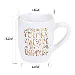 Maustic Thank You Gifts, Sometimes You Forget You're Awesome Mug, Inspirational Encouragement Gifts for Women, Employee Appreciation Gifts, You are Awesome Gifts, Coffee Mugs for Women 12 Oz White